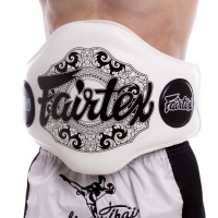 Пояс тренера шкіряний FAIRTEX SPARTA2 білий-чорний